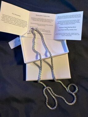 Sterling Silver 22in 3.5mmBox Chain Necklace David Yurman style